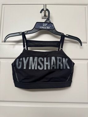Gymshark Black Logo Crop Bikini Top